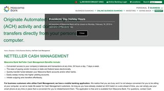 NetTeller Cash Management - Mascoma Bank