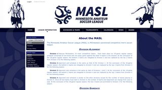 About the MASL - Minnesota Amateur Soccer League
