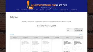 Calendar | Mason Tenders' Training Fund