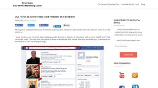 Facebook Mass Add Script - How To In Two Easy Steps - Ryan Shaw