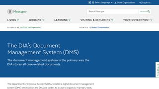 The DIA's Document Management System (DMS) | Mass.gov
