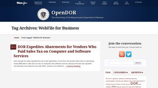 WebFile for Business | OpenDOR - Mass.Gov Blog