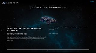 Signup - AI Official Site - Mass Effect: Andromeda