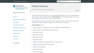 Patient Gateway - Mass General Hospital