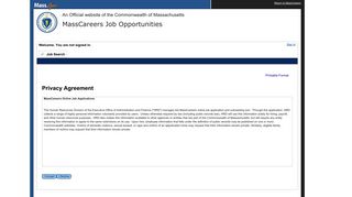 MassCareers Job Opportunities - User Sign In