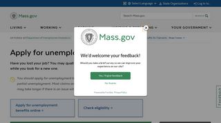 Apply for unemployment benefits | Mass.gov