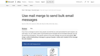 Use mail merge to send bulk email messages - Office Support