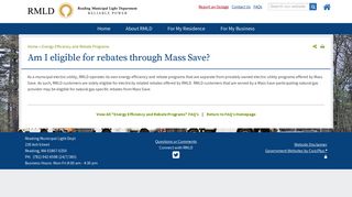 Am I eligible for rebates through Mass Save? | Reading Municipal ...