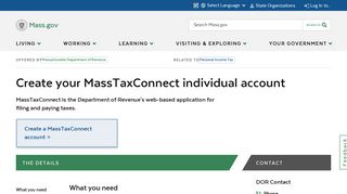 Create your MassTaxConnect individual account | Mass.gov