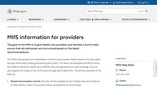 MIIS information for providers | Mass.gov