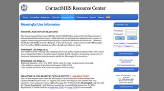 Meaningful Use - MIIS Community Resource Center