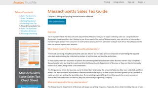 Filing & Paying Sales Tax in Massachusetts - Avalara