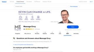 Do employees get benefits working at Massage Envy? | Indeed.com