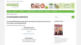 Customer Service - MASSAGE Magazine