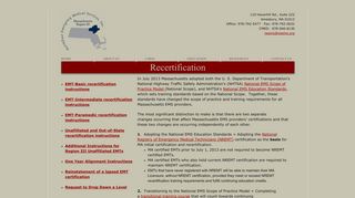 Recertification - Northeast EMS(Region III)
