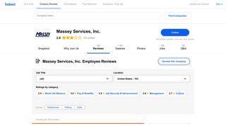 Working at Massey Services, Inc.: 160 Reviews | Indeed.com