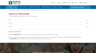 Apply for MassHealth | Tufts Health Together | Tufts Health Plan