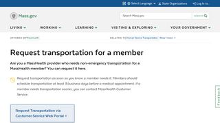 Request transportation for a member | Mass.gov