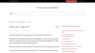 How do I sign in? – MasterClass