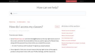 How do I access my classes? – MasterClass