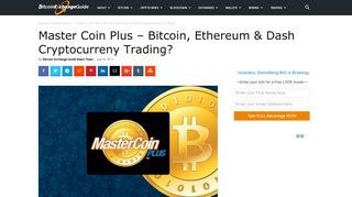Master Coin Plus Review - Bitcoin, Ethereum & Dash Cryptocurreny ...