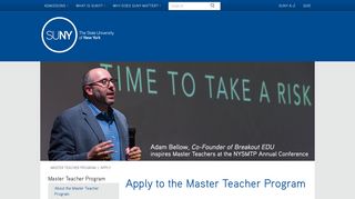 Master Teacher Program - Apply - SUNY