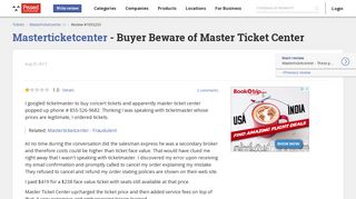Masterticketcenter - Buyer Beware of Master Ticket Center May 14 ...
