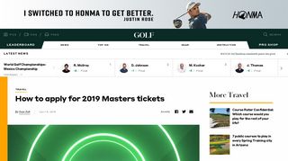 How to apply for 2019 Masters tickets - Golf.com
