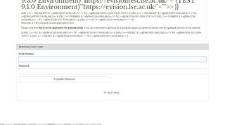 LSE Online Application System - IPP login screen