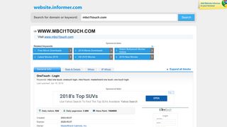 mbci1touch.com at WI. OneTouch - Login - Website Informer