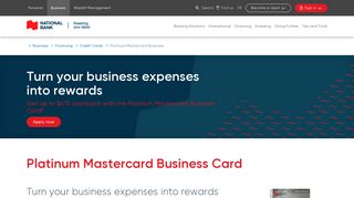 Platinum Mastercard Business Card | National Bank