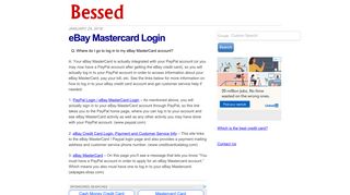 eBay Mastercard Login - Bessed: Human-Guided Search
