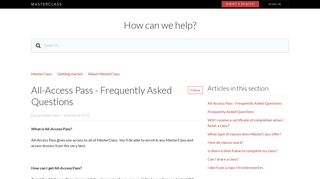 All-Access Pass - Frequently Asked Questions – MasterClass