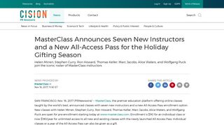 MasterClass Announces Seven New Instructors and a New All-Access ...