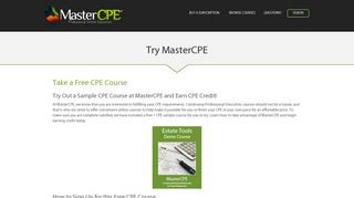 MasterCPE Online CPE Demo Course