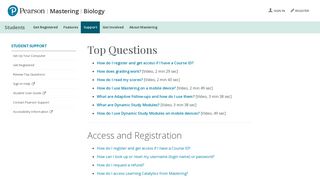 Top Questions | Students | Mastering Biology | Pearson