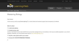 Mastering Biology — HCC Learning Web