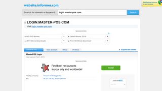 login.master-pos.com at WI. MasterPOS Login - Website Informer