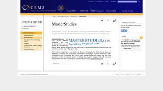 MasterStudies | CEMS