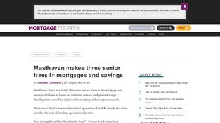 Masthaven makes three senior hires in mortgages and savings ...