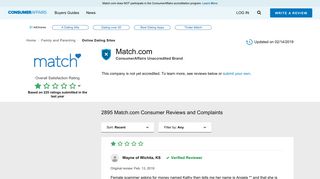 Top 2,891 Reviews and Complaints about Match.com