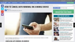 How to cancel auto renewal on a mobile device - Match UK