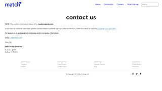 Match.com MediaRoom - contact us