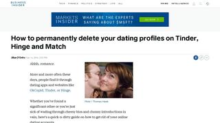 How to permanently delete your dating profile Tinder Hinge Match ...