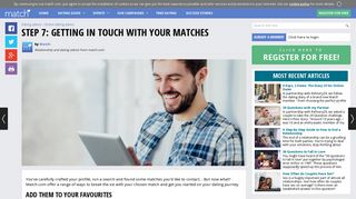 Getting in touch with your matches | Match.com - UK Match