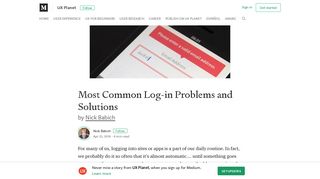 Most Common Log-in Problems and Solutions – UX Planet