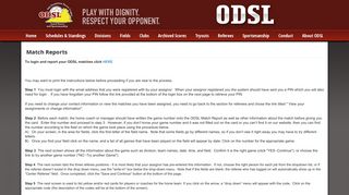 Online Referee Match Reports - ODSL