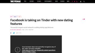 Facebook is taking on Tinder with new dating features - The Verge