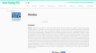 MateBux.com Review Scam or Legit ? | Best Paying PTC