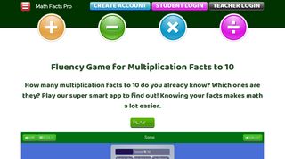 Multiplication to 10 Fluency Assessment, Practice ... - Math Facts Pro